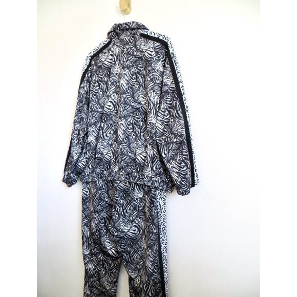 NEW! PAM & GELA Animal Print Track Suit Black White SZ L - Picture 5 of 7